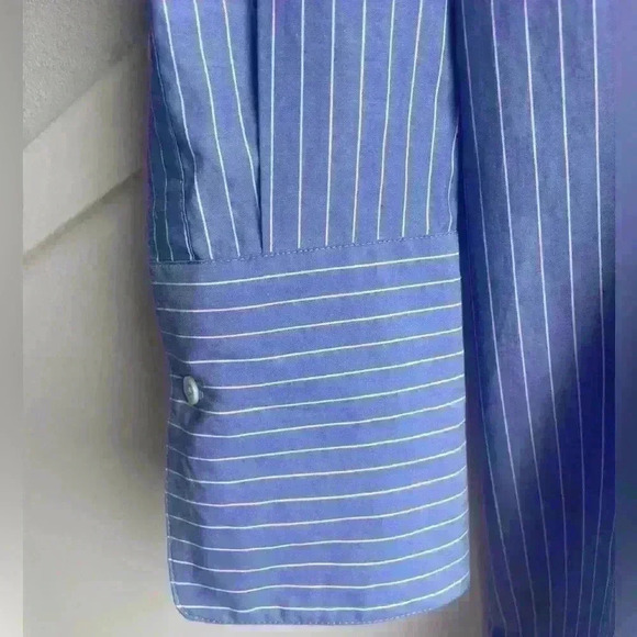 Aritzia Babaton Blue White stripes Carleton Poplin Shirt Dress Tunic size M - Picture 10 of 13
